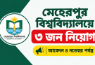 মেহেরপুর বিশ্ববিদ্যালয়ে ৩ জন নিয়োগ